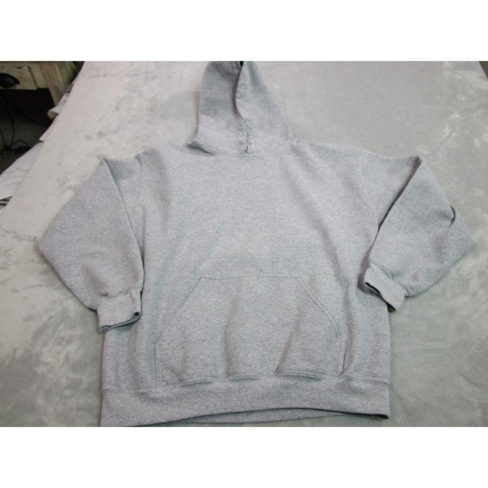 Kylie Hoodie Womens Medium Gray Pullover Portrait Graphic Fleece Sweatshirt